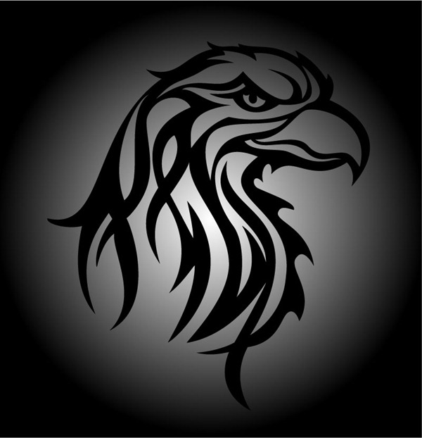 600x622 Cool Tribal Eagle Head Vector Graphics My Free Photoshop World