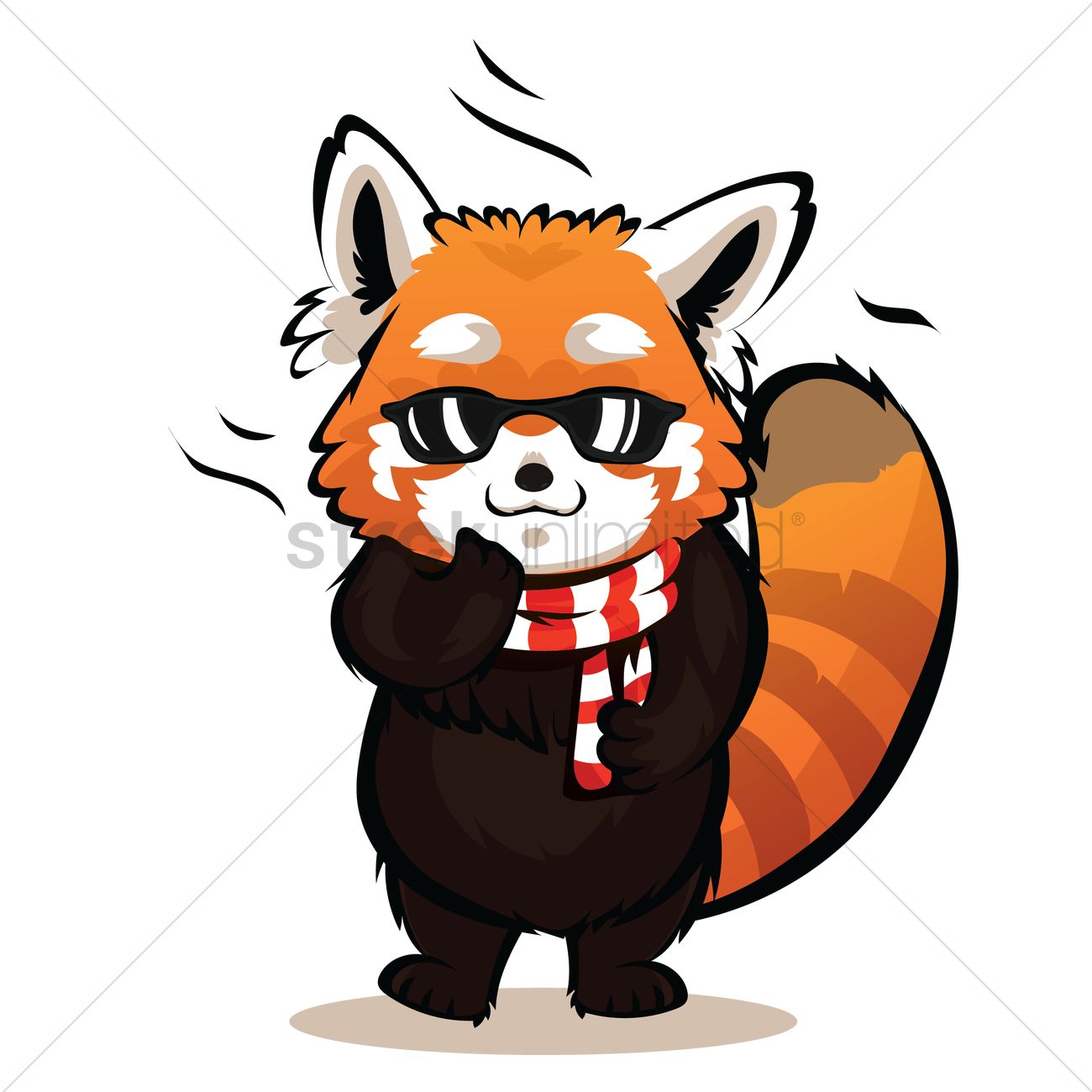 Cartoon Red Panda Being Cool Vector Image 1300x1300 Cartoon Red Panda Being Cool Vector Image