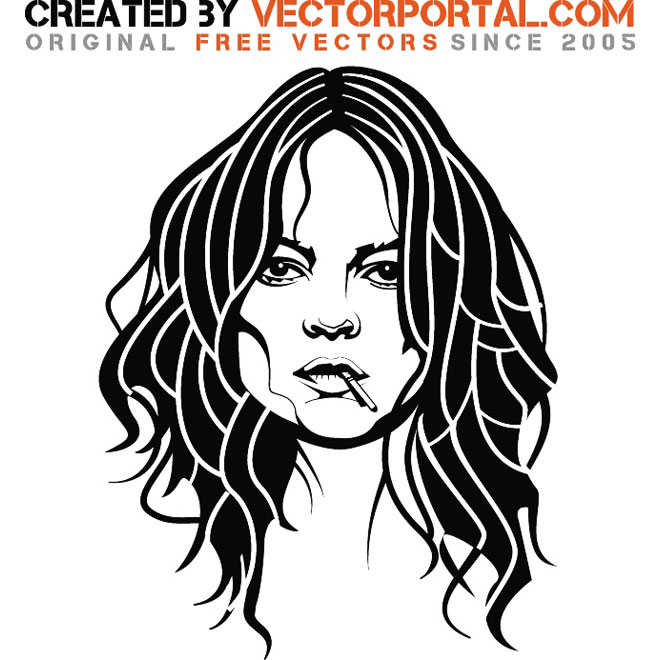 Cool Girl Smoking Cigarette Image Free Vector 660x660 Cool Girl Smoking Cigarette Image Free Vector