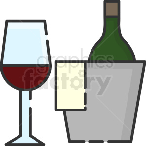 300x300 Wine And Cooler Vector Icon Art Clipart Royalty Free Gif