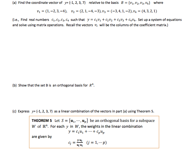 732x625 Solved Find The Coordinate Vector Of Y =