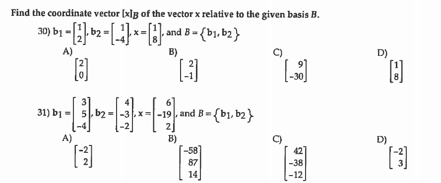 889x370 Solved Find The Coordinate Vector