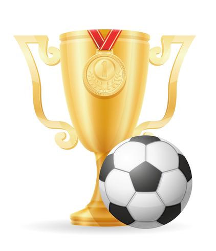 422x490 Soccer Cup Winner Gold Stock Vector Illustration