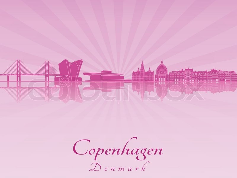 800x600 Copenhagen Skyline In Purple Radiant Stock Vector Colourbox