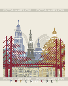 240x300 Copenhagen Skyline Poster