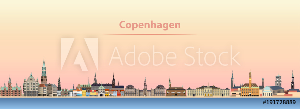 1000x365 Photo Art Print Abstract Vector Illustration Of Copenhagen City