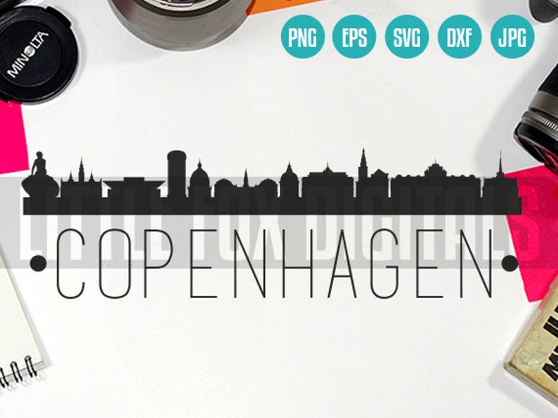 794x596 Vector Copenhagen Denmark Europe Skyline Cut Etsy