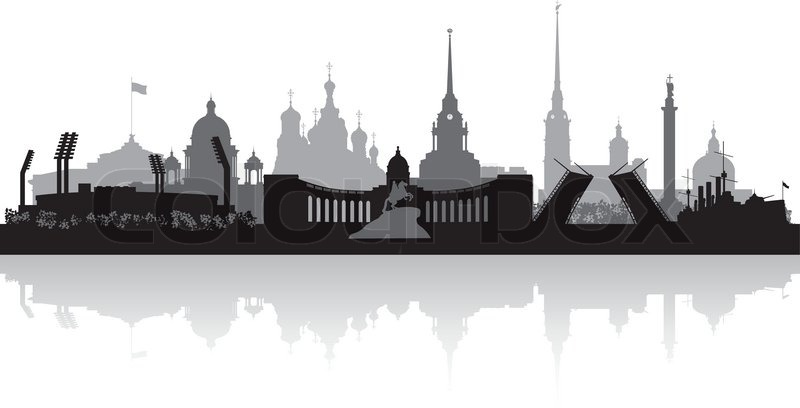 800x408 Saint Petersburg City Skyline Stock Vector Colourbox