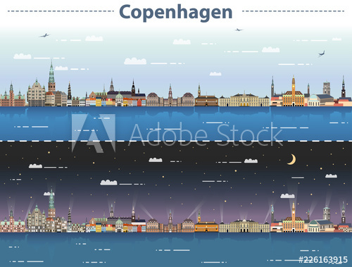 500x379 Vector Illustration Of Copenhagen City Skyline