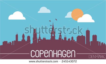 450x273 Copenhagen Denmark Skyline Silhouette Flat Design Vector
