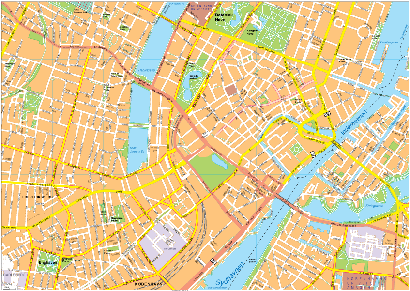 847x601 Copenhagen Vector Map Order And Download Copenhagen Vector