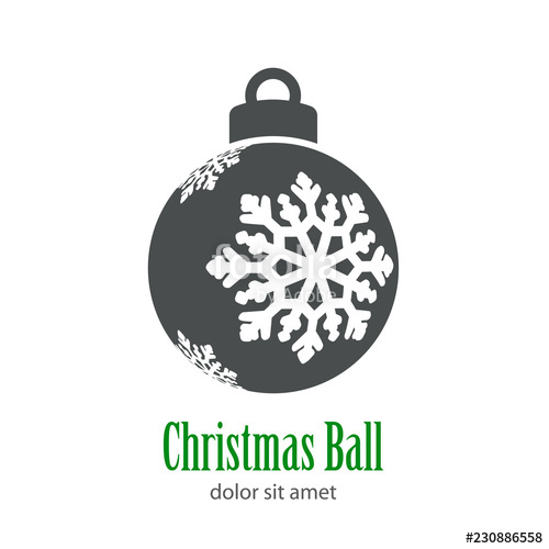 500x500 Logotipo Christmas Ball Con Copo De Nieve Perspectiva Lateral En