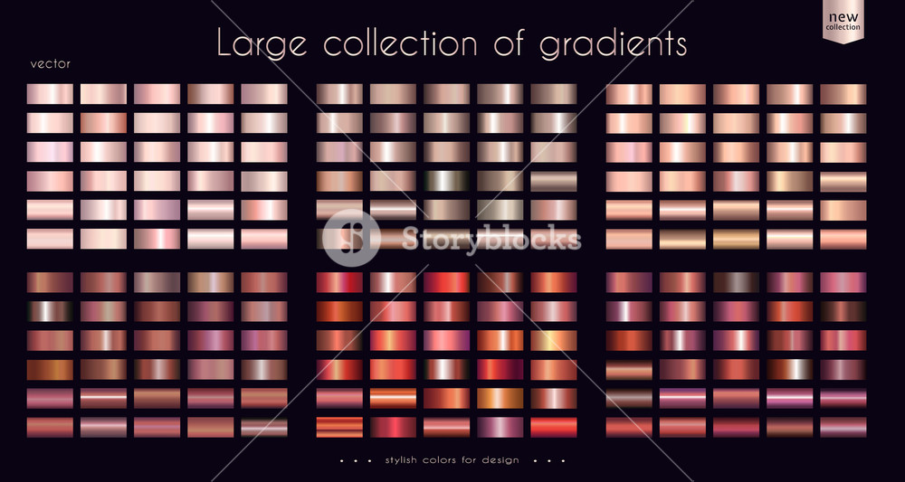 1000x533 Copper Bronze Red Gradients Collection Set Of Metallic Gradient
