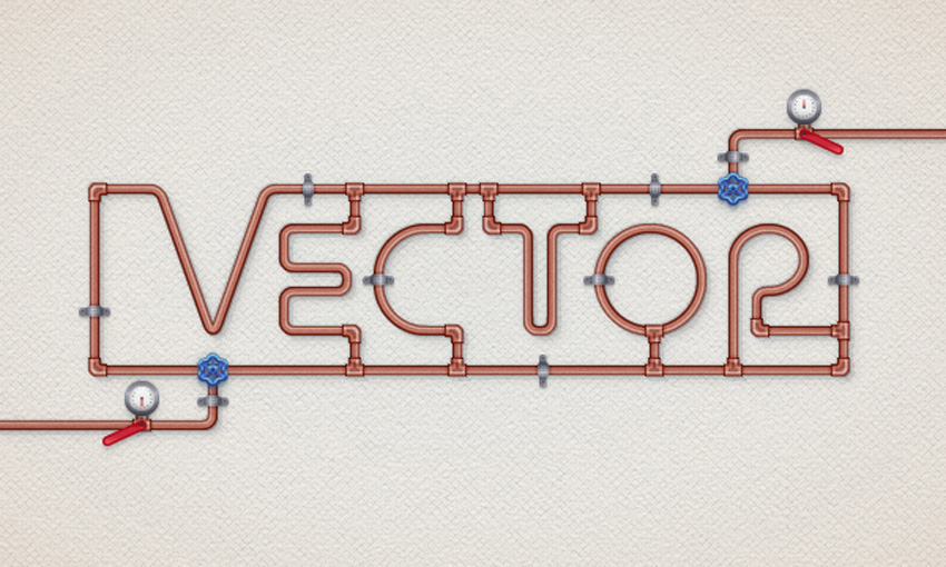850x510 Create A Copper Pipe Text Effect In Adobe Illustrator