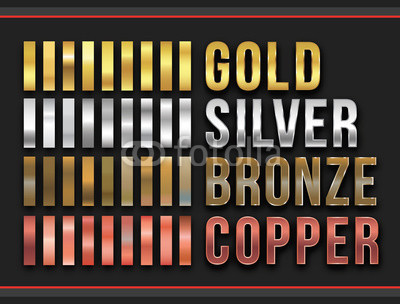 400x304 Set Of Gold Silver Bronze Copper Gradient Vector Buy Photos Ap