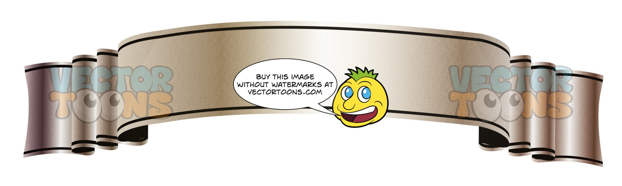 2000x600 Copper Gradient Shiny Fancy Blank Banner Scroll Pointing Up