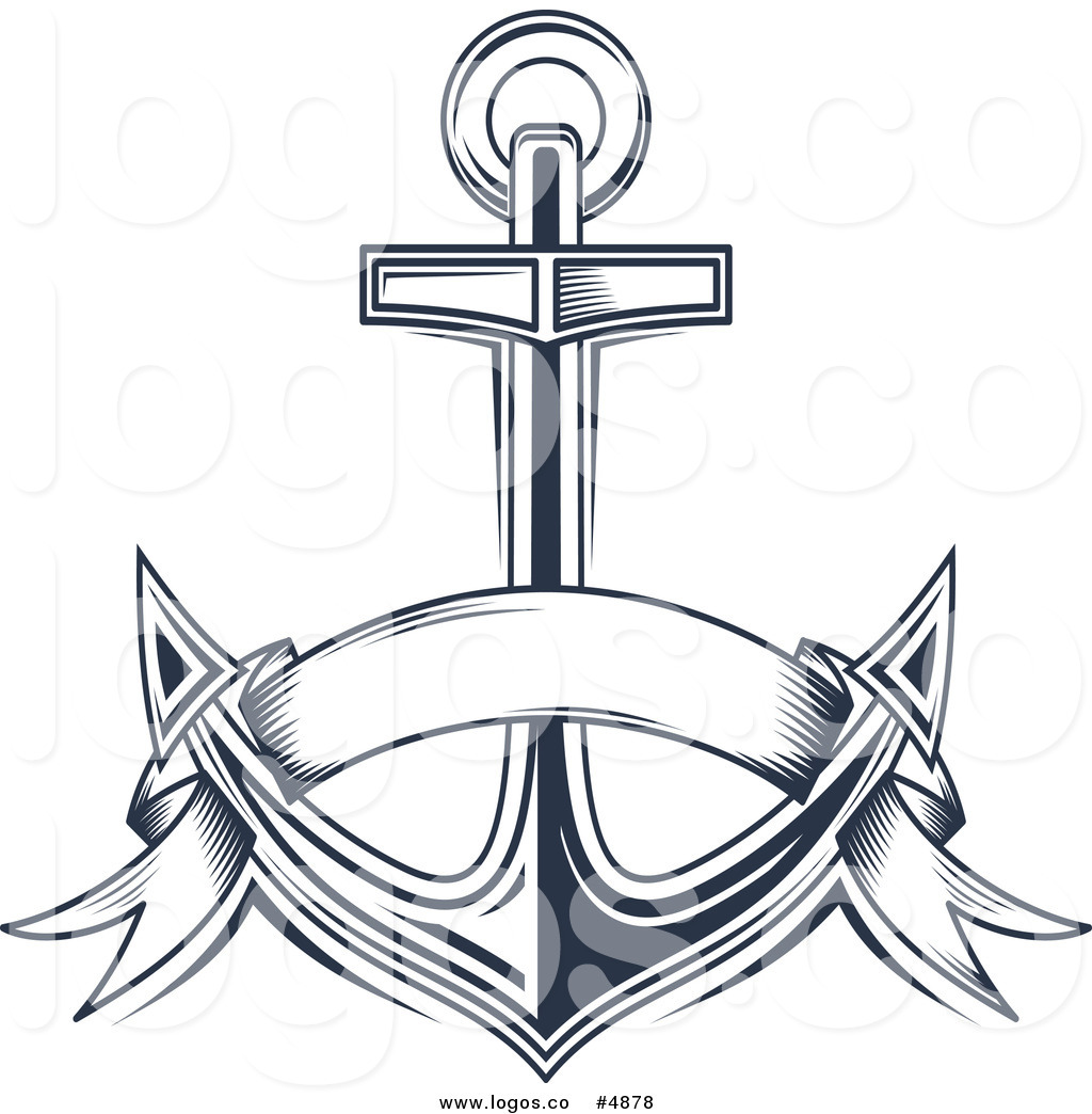 1024x1044 Royalty Free Vector Of A Blue Anchor And Banner Logo
