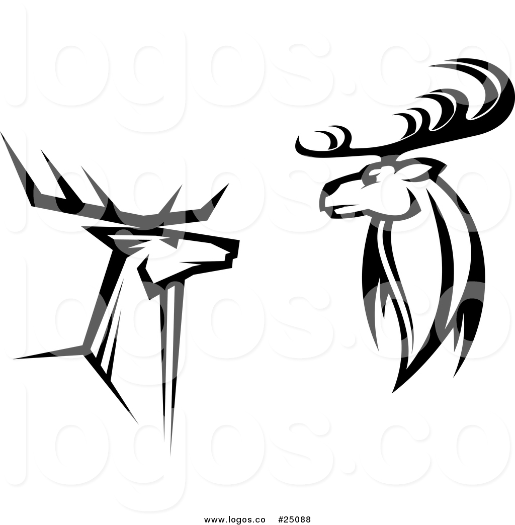 Royalty Free Vector Logos Of Black And White Buck Deer 1024x1044 Royalty Free Vector Logos Of Black And White Buck Deer