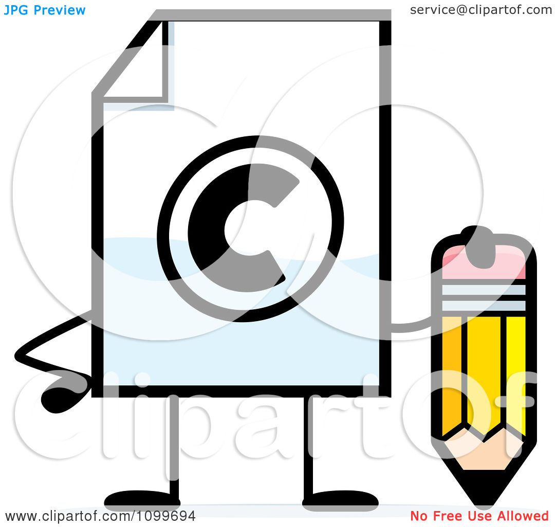 Clipart Copyright Document Mascot Holding A Pencil 1080x1024 Clipart Copyright Document Mascot Holding A Pencil