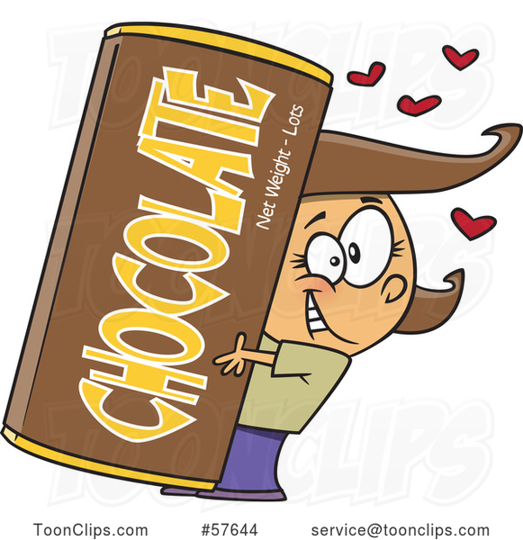 Clipart Of A Cartoon Happy Brunette White Girl Hugging A Giant 581x600 Clipart Of A Cartoon Happy Brunette White Girl Hugging A Giant