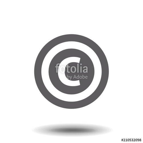 500x500 Copyright Symbol Isolated On White Background Vector Illustration