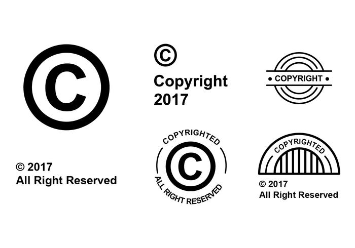 700x490 Flat Copyright Symbol Vector Set