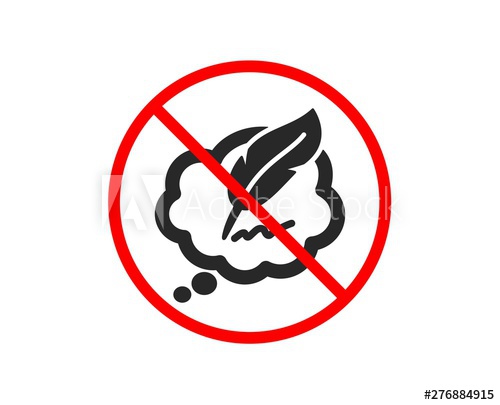 500x405 No Or Stop Copywriting Speech Bubble Icon Feather Sign