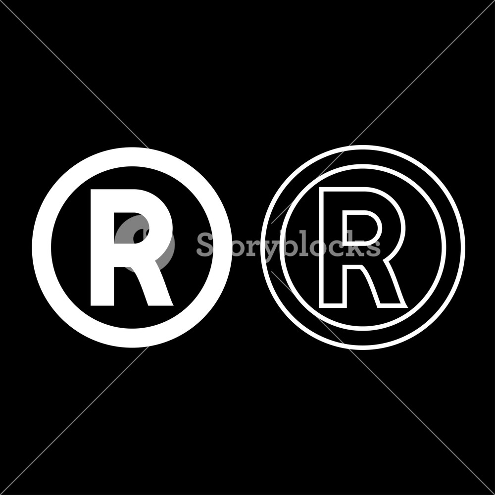 1000x1000 Symbol Copyright Icon Set White Color Vector Illustration Flat