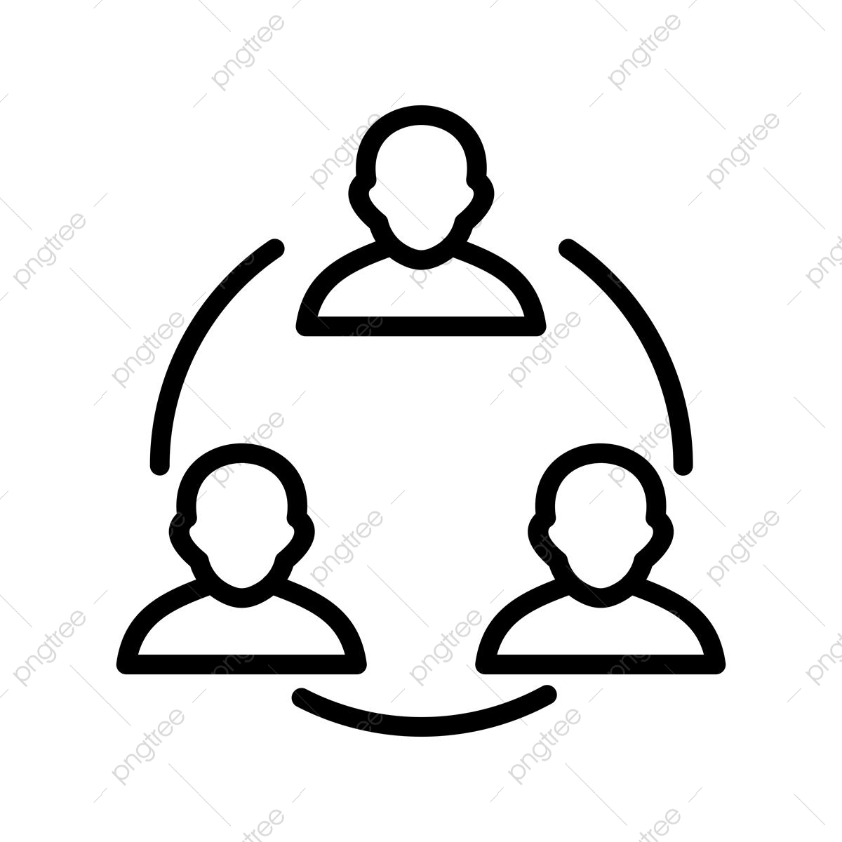 1200x1200 Team Work Line Icon, Business, Team, Teamwork Png And Vector