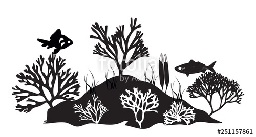 500x268 Coral Reef Silhouette Stock Image And Royalty Free Vector
