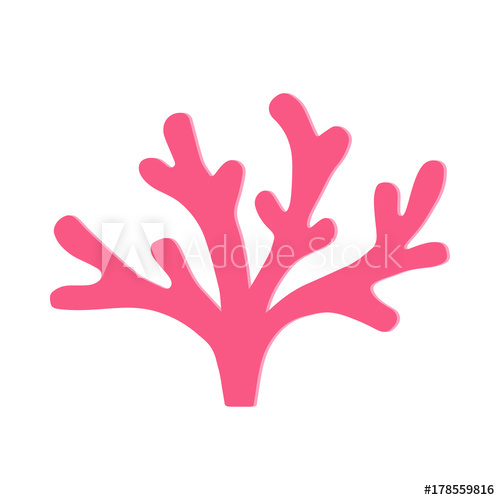 500x500 Coral Vector Illustration Doodle Drawing, Isolated Marine Coral