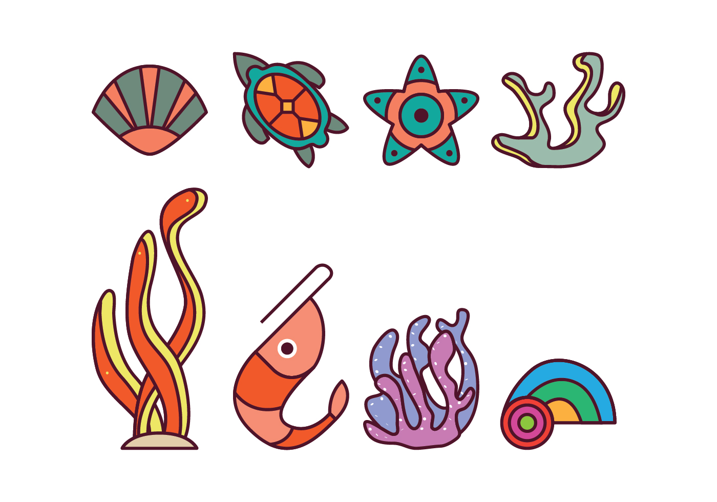 1400x980 Coral Free Vector Art