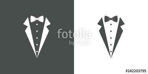 500x250 Icono Plano Con Corbata De Lazo Y Solapas De Chaqueta En Gris Y