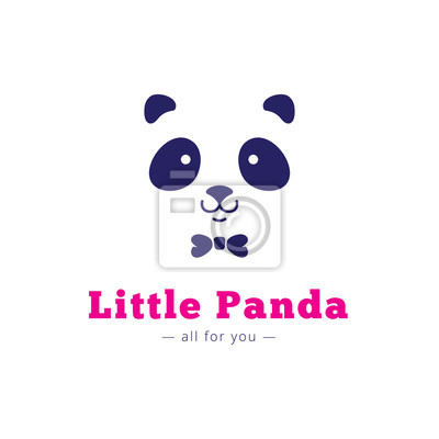400x400 Vector Minimalista Panda Cabeza Con Corbata Logotipo Pinturas Para