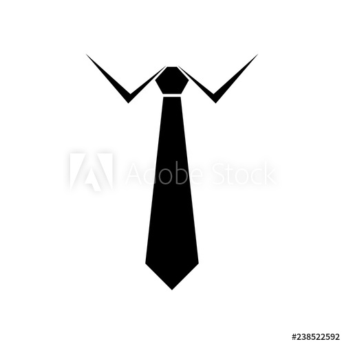 500x500 Cono Plano Corbata Con Cuello De Camisa En Color Negro