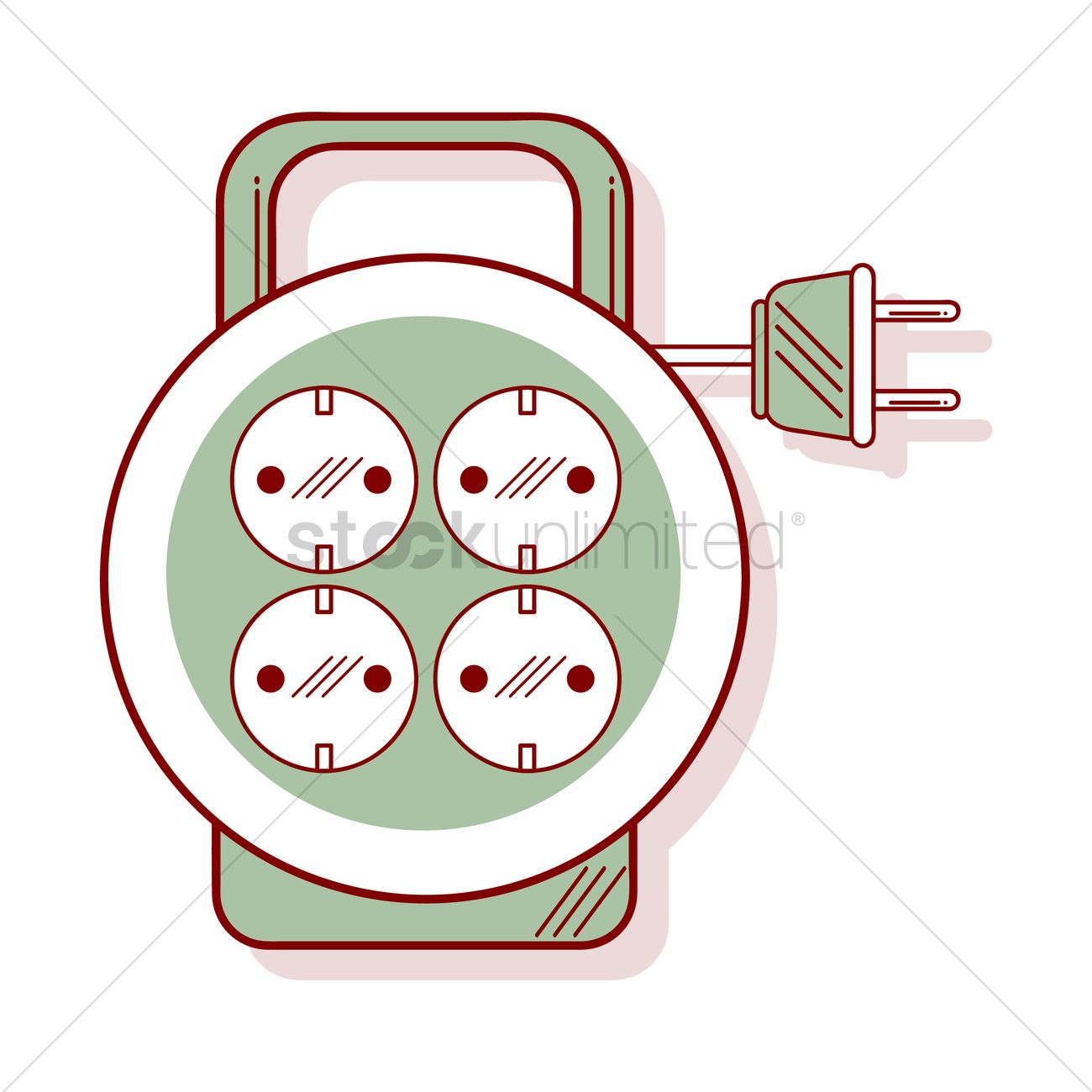 1300x1300 Extension Cord Vector Image