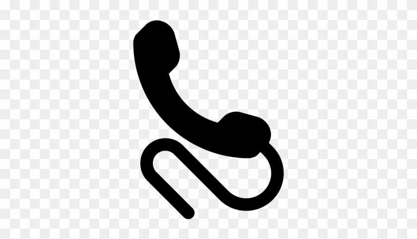 840x481 Phone Symbol Of Auricular With Cord Vector