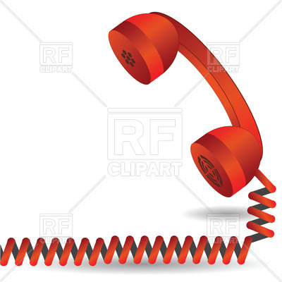 400x400 Red Telephone Handset With Spiral Cord Vector Image Of Objects