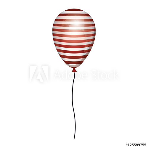 500x500 Globe Striped White And Red With Cord Vector Illustration
