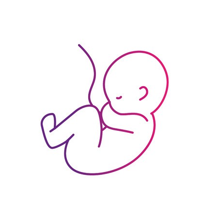 450x450 Line Nice Baby With Umbilical Cord Vector Illustration Royalty