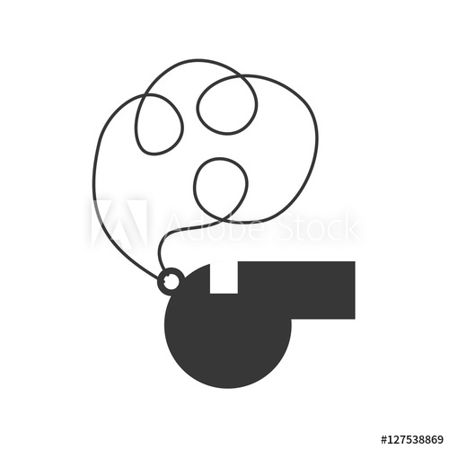 500x500 Monochrome Silhouette Of Whistle With Cord Vector Illustration