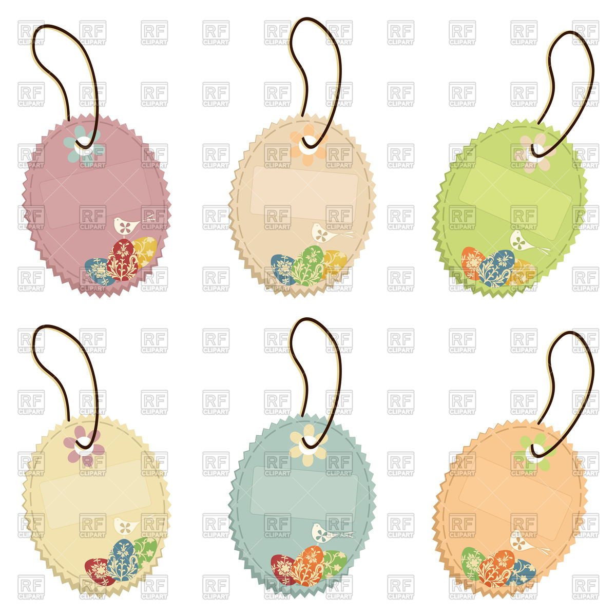 1200x1200 Colorful Easter Cards On Cord Vector Image Of Objects