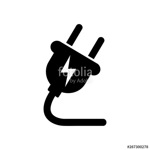 500x500 Electric Plug Icon With Cord Vector For Stock Stock Image