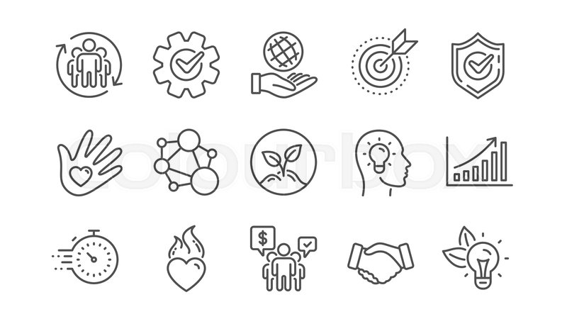 800x457 Core Values Line Icons Integrity, Stock Vector Colourbox