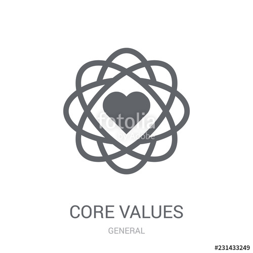 500x500 Core Values Icon Trendy Core Values Logo Concept On White