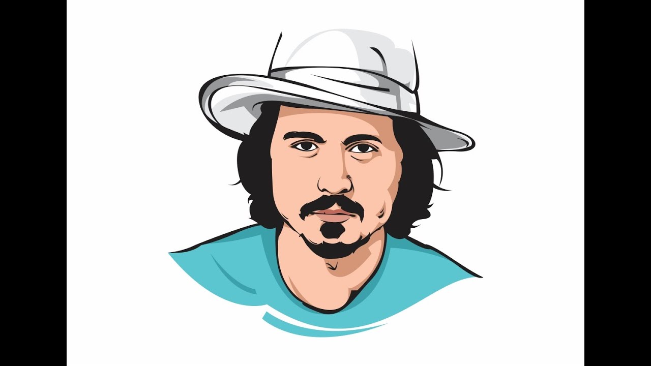 1280x720 Corel Draw Draw Simple Vector Art Johnny Deep Coloring Part