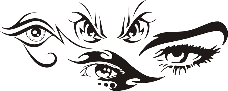 800x319 Tribal Eye Tattoo Car Stickers Free Coreldraw Vector