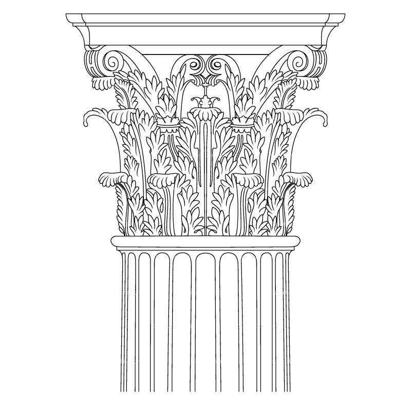 Коринфский ордер рисунок карандашом