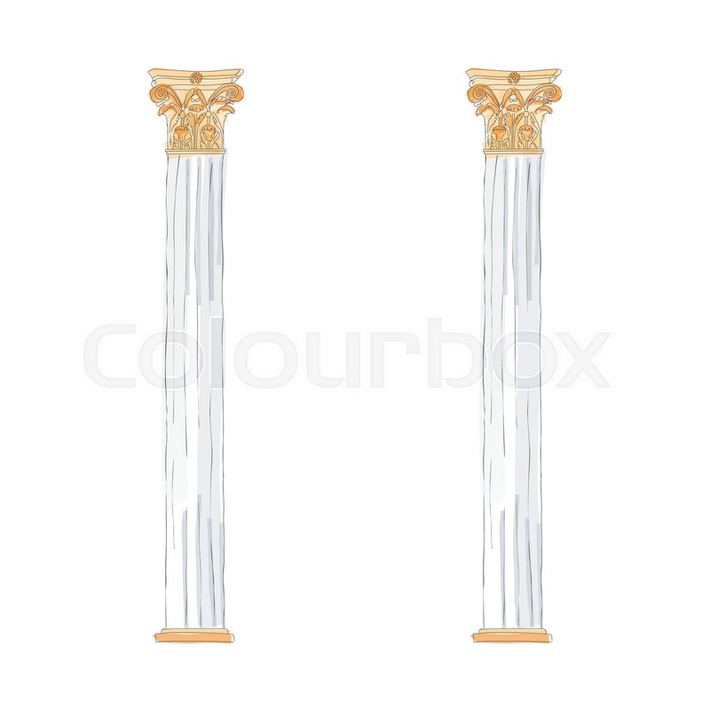 800x800 Greek Doodle Doric Ionic Corinthian Stock Vector Colourbox