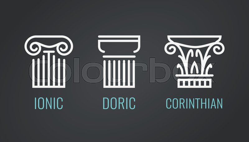 800x458 Ionic, Doric And Corinthian Icons In Stock Vector Colourbox